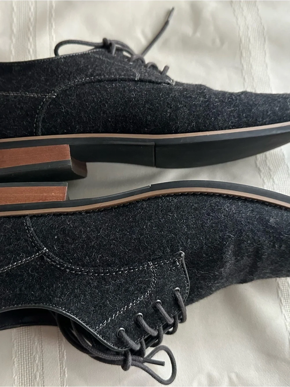 Giorgio Brutini Oxford Shoes Size 8.5 US Black/Gray Melange Fabric Men’s